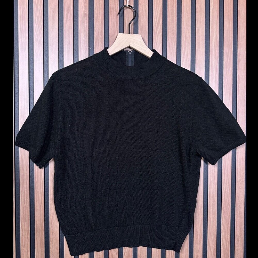 San Remo Sweater One Size Womens Black Santana Knit Mock Neck